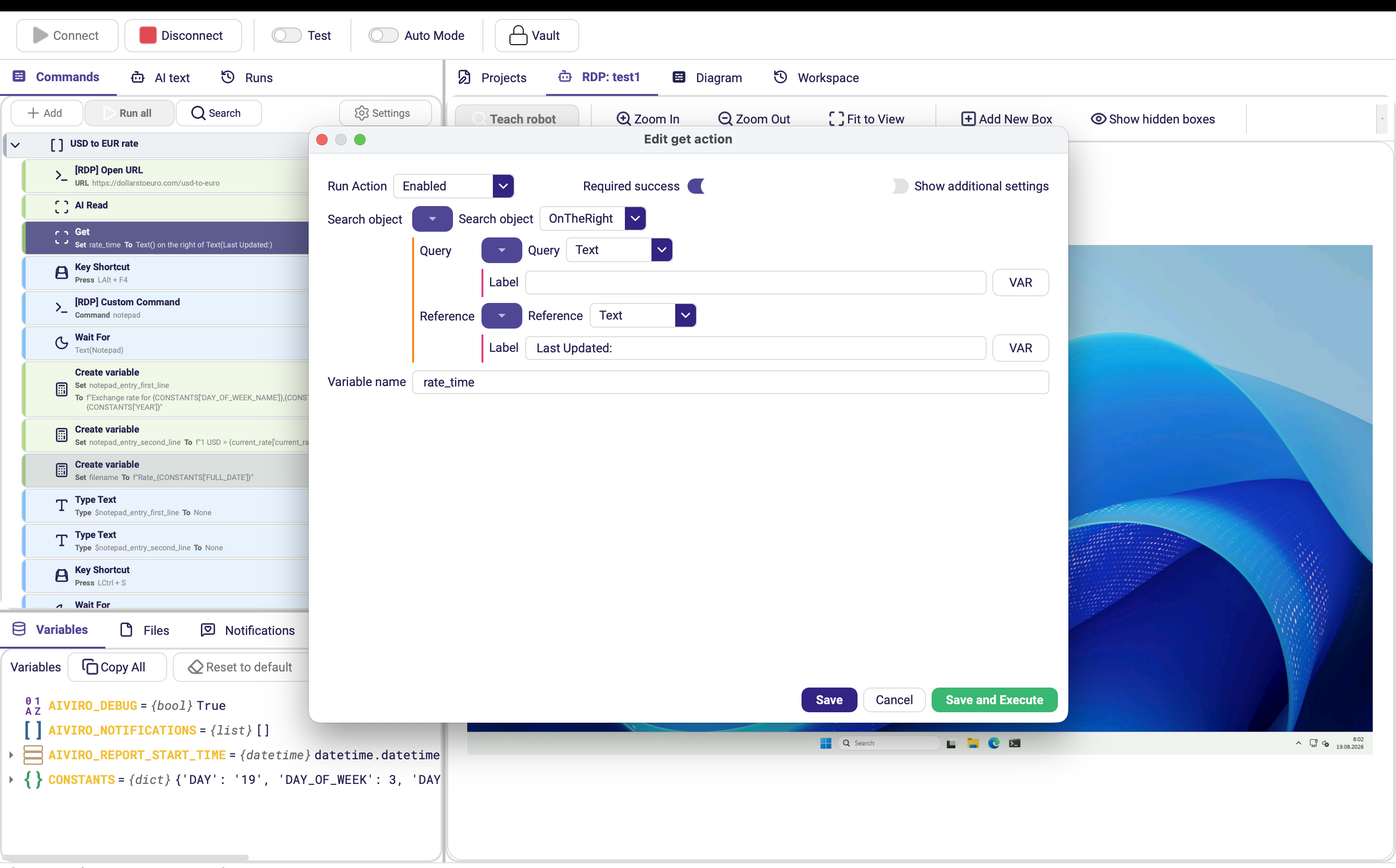 Get action